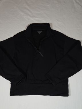 Athleta Black 1/4 Zip Jacket Size Medium Cropped